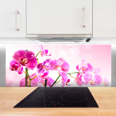 Kitchen Splashback Flowers floral pink