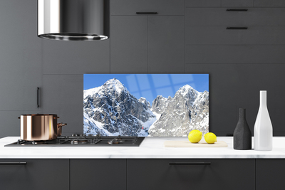 Kitchen Splashback Mountain snow landscape grey white