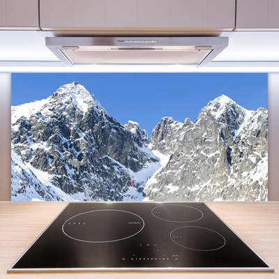 Kitchen Splashback Mountain snow landscape grey white