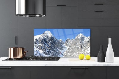 Kitchen Splashback Mountain snow landscape grey white