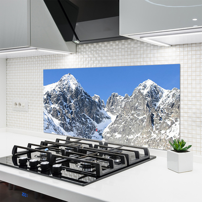 Kitchen Splashback Mountain snow landscape grey white