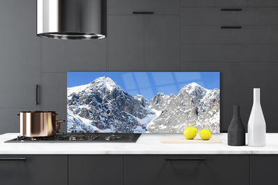 Kitchen Splashback Mountain snow landscape grey white