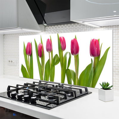 Kitchen Splashback Tulips floral red