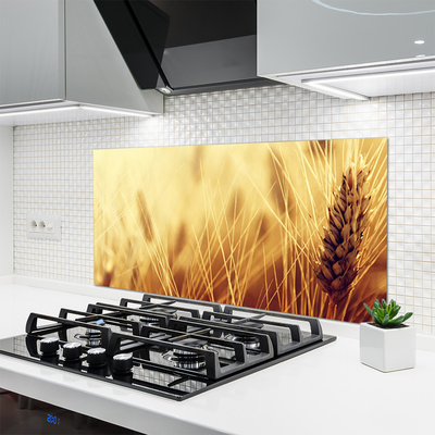 Kitchen Splashback Wheat floral brown