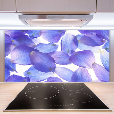 Kitchen Splashback Petals floral purple