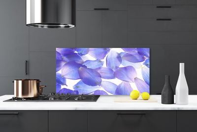 Kitchen Splashback Petals floral purple