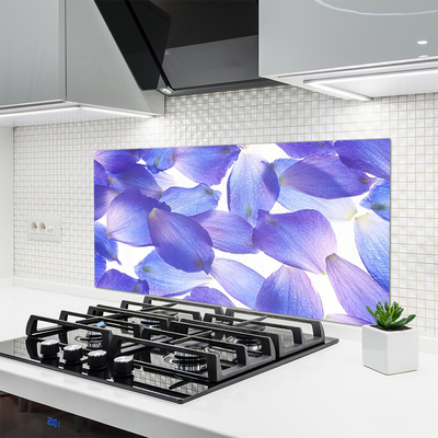 Kitchen Splashback Petals floral purple