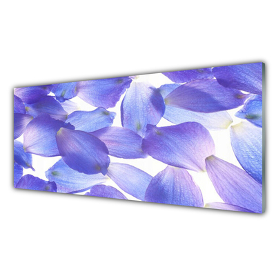 Kitchen Splashback Petals floral purple