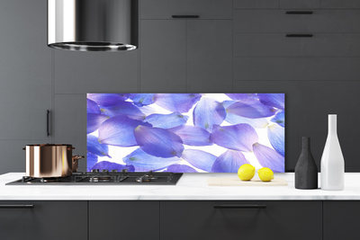 Kitchen Splashback Petals floral purple