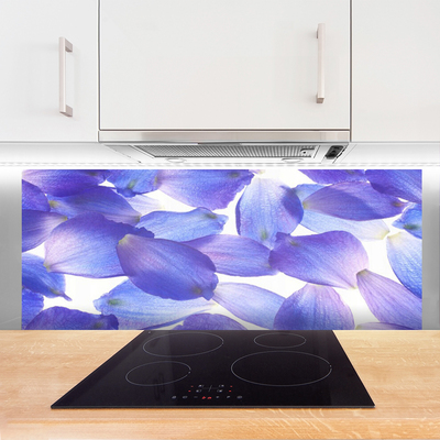 Kitchen Splashback Petals floral purple