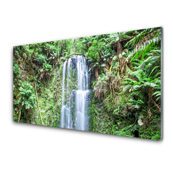 Kitchen Splashback Waterfall trees nature white brown green