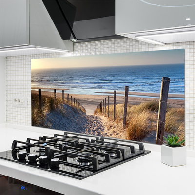 Kitchen Splashback Beach footpath landscape brown