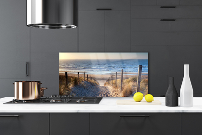 Kitchen Splashback Beach footpath landscape brown