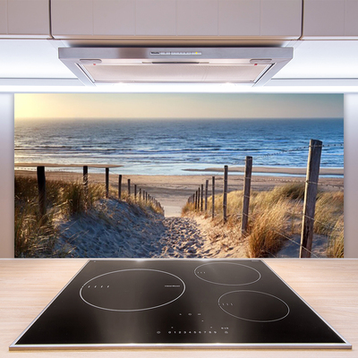 Kitchen Splashback Beach footpath landscape brown