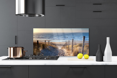 Kitchen Splashback Beach footpath landscape brown