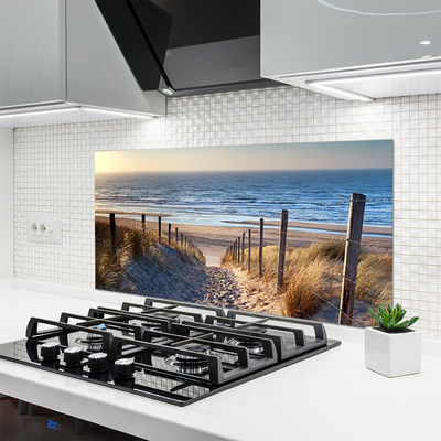 Kitchen Splashback Beach footpath landscape brown