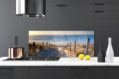 Kitchen Splashback Beach footpath landscape brown