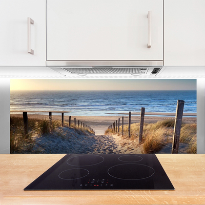 Kitchen Splashback Beach footpath landscape brown