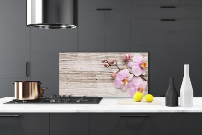 Kitchen Splashback Flowers floral pink