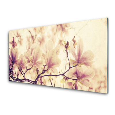 Kitchen Splashback Flowers floral pink beige