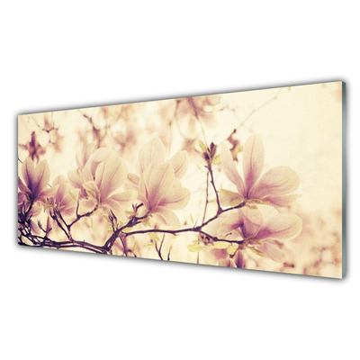 Kitchen Splashback Flowers floral pink beige