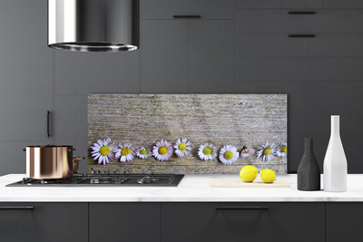 Kitchen Splashback Daisy floral yellow white pink