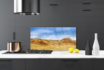 Kitchen Splashback Desert landscape yellow