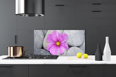 Kitchen Splashback Flower stones floral pink grey