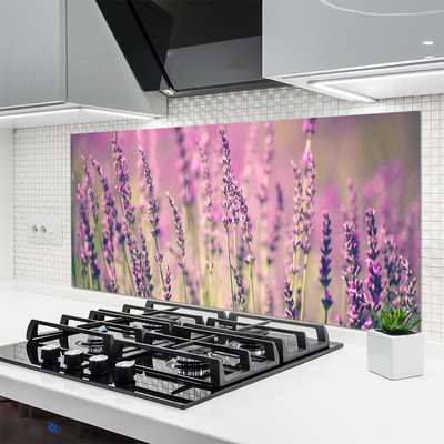 Kitchen Splashback Flowers floral purple