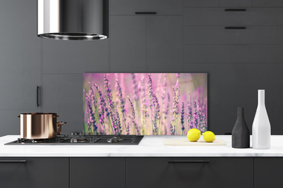 Kitchen Splashback Flowers floral purple