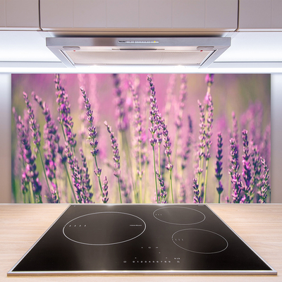 Kitchen Splashback Flowers floral purple