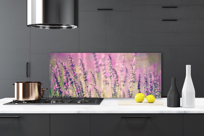 Kitchen Splashback Flowers floral purple