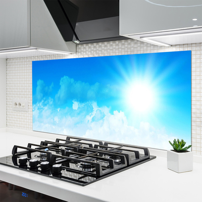 Kitchen Splashback Sun heaven landscape white blue