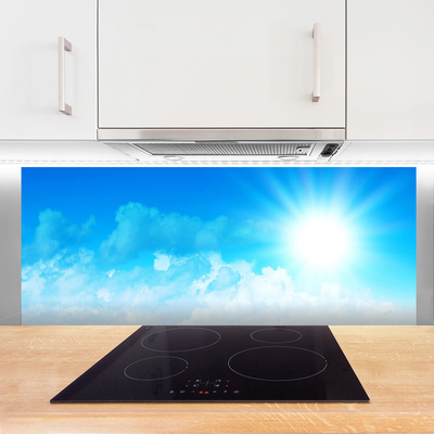 Kitchen Splashback Sun heaven landscape white blue