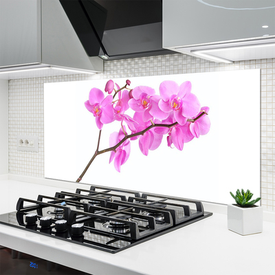 Kitchen Splashback Flowers floral pink