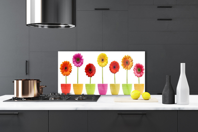 Kitchen Splashback Flowers floral orange pink red yellow