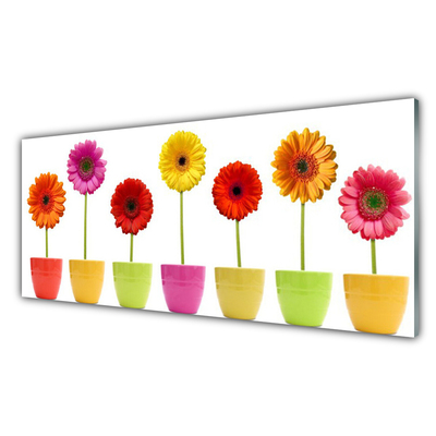 Kitchen Splashback Flowers floral orange pink red yellow