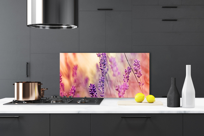 Kitchen Splashback Flowers floral purple pink