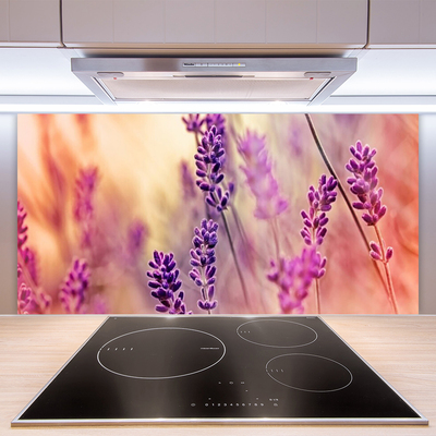 Kitchen Splashback Flowers floral purple pink