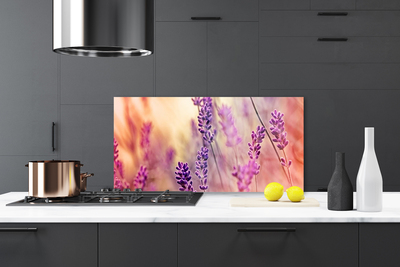 Kitchen Splashback Flowers floral purple pink