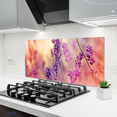 Kitchen Splashback Flowers floral purple pink