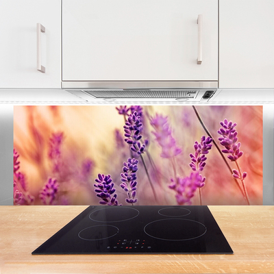 Kitchen Splashback Flowers floral purple pink