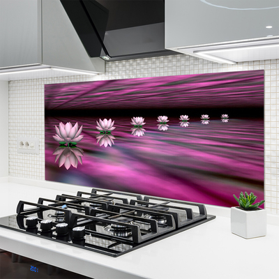 Kitchen Splashback Flowers floral pink