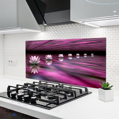 Kitchen Splashback Flowers floral pink