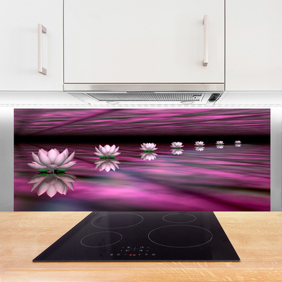 Kitchen Splashback Flowers floral pink