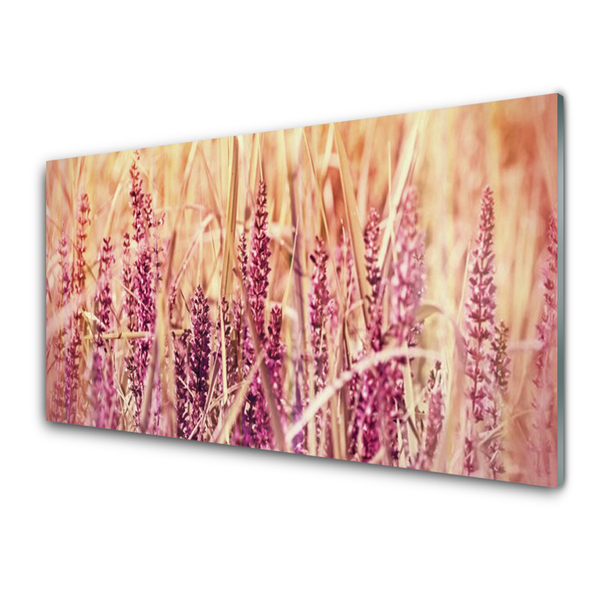 Kitchen Splashback Wheat floral brown