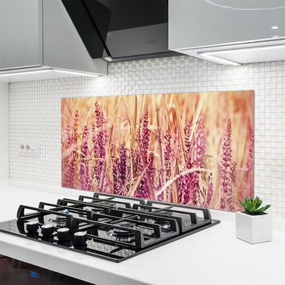 Kitchen Splashback Wheat floral brown