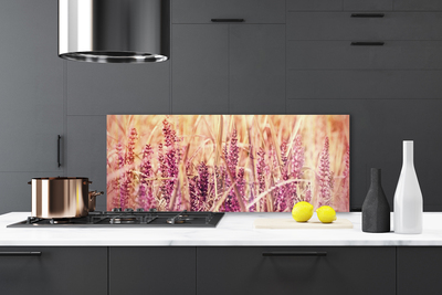 Kitchen Splashback Wheat floral brown