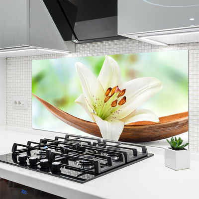 Kitchen Splashback Flower floral white