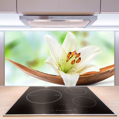 Kitchen Splashback Flower floral white